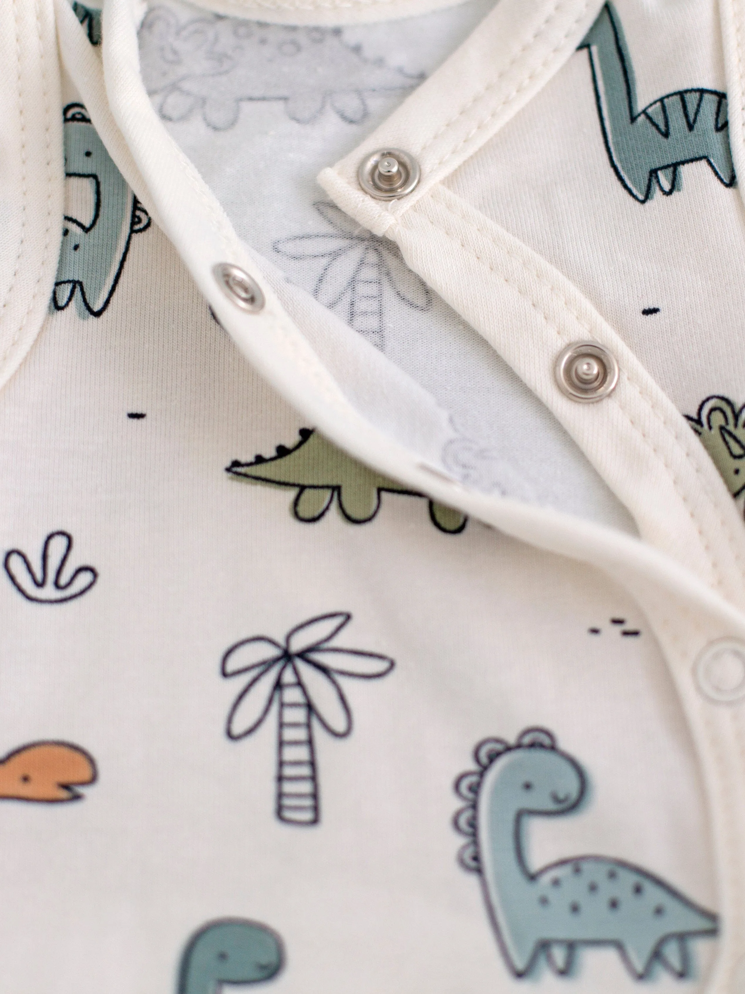2 piece wrap top & trouser set, Cream Dino Buddies