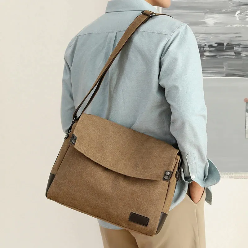 2025 New Vintage Men's Shoulder Bag – High-Quality Canvas Crossbody & Messenger Bag | Casual Business Handbag for Men