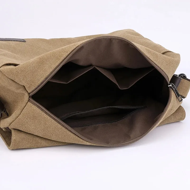 2025 New Vintage Men's Shoulder Bag – High-Quality Canvas Crossbody & Messenger Bag | Casual Business Handbag for Men