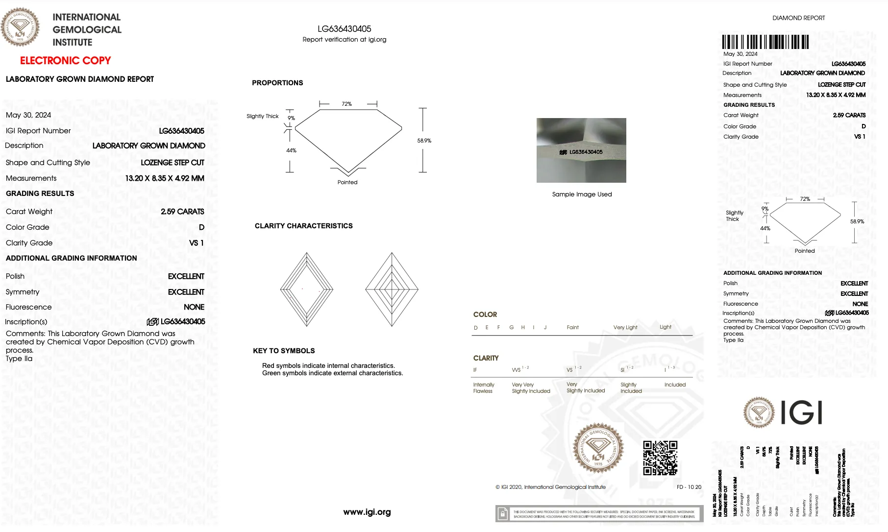 2.59 CARAT LOZENGE STEP CUT LAB DIAMOND