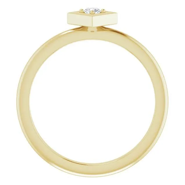 2.5mm Round Gemstone Stackable Geometric Ring