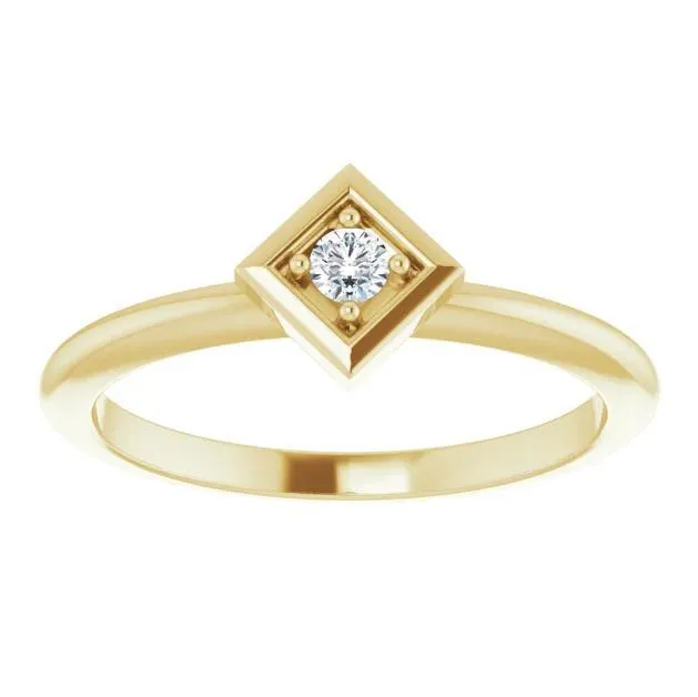 2.5mm Round Gemstone Stackable Geometric Ring