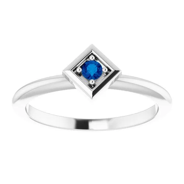 2.5mm Round Gemstone Stackable Geometric Ring