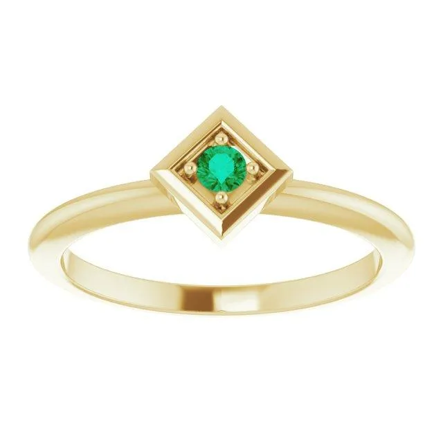 2.5mm Round Gemstone Stackable Geometric Ring