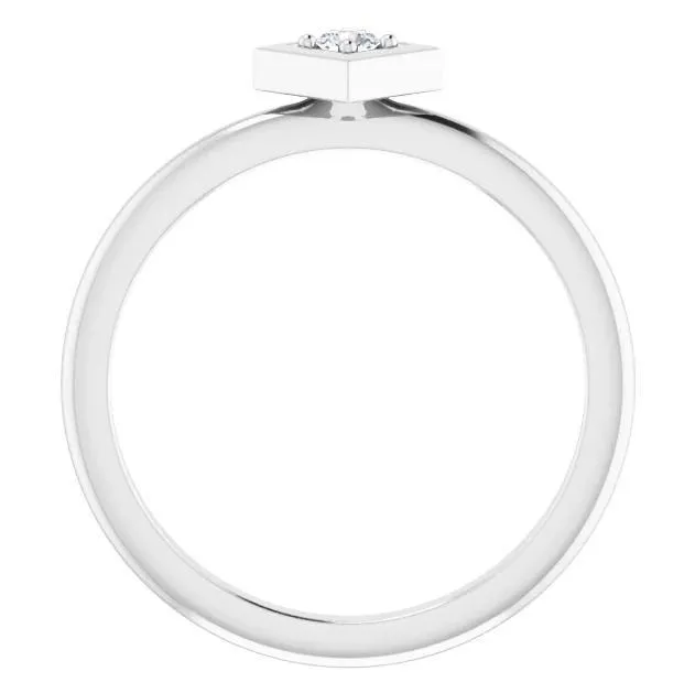 2.5mm Round Gemstone Stackable Geometric Ring