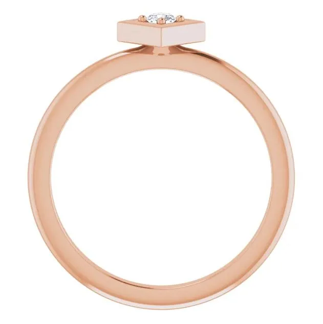 2.5mm Round Gemstone Stackable Geometric Ring