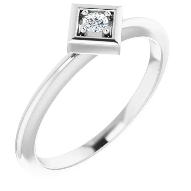 2.5mm Round Gemstone Stackable Geometric Ring