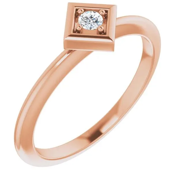 2.5mm Round Gemstone Stackable Geometric Ring