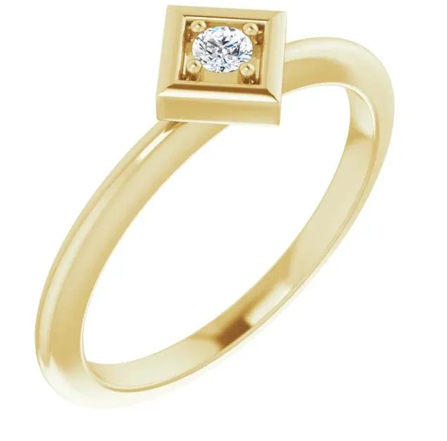 2.5mm Round Gemstone Stackable Geometric Ring