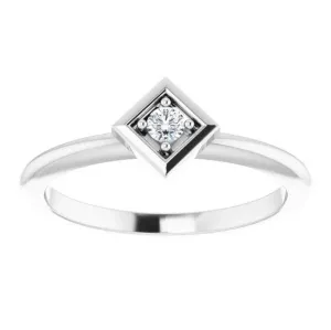 2.5mm Round Gemstone Stackable Geometric Ring