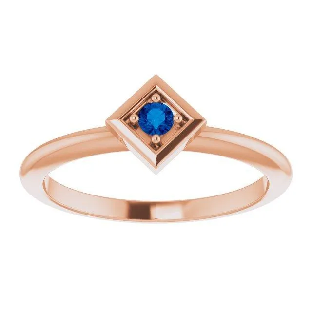 2.5mm Round Gemstone Stackable Geometric Ring