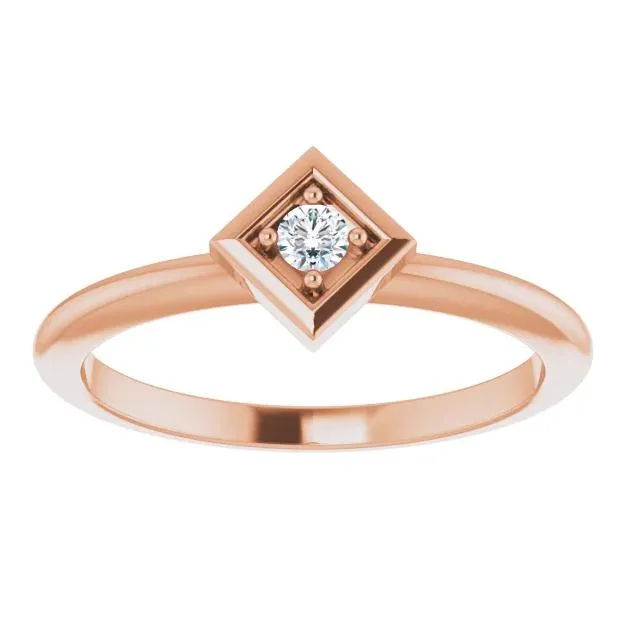 2.5mm Round Gemstone Stackable Geometric Ring