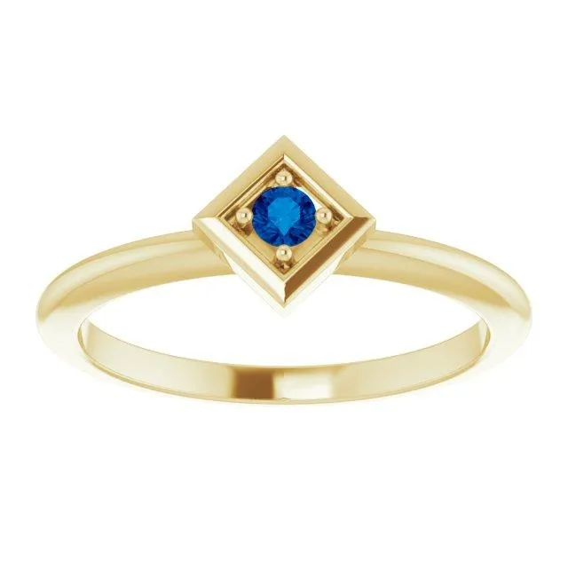 2.5mm Round Gemstone Stackable Geometric Ring