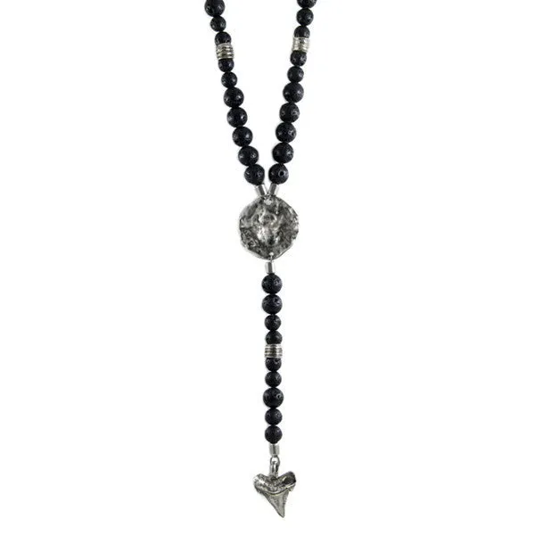 3 of a Kind Bead Combination Necklace with Phaistos Coin and Shark Tooth