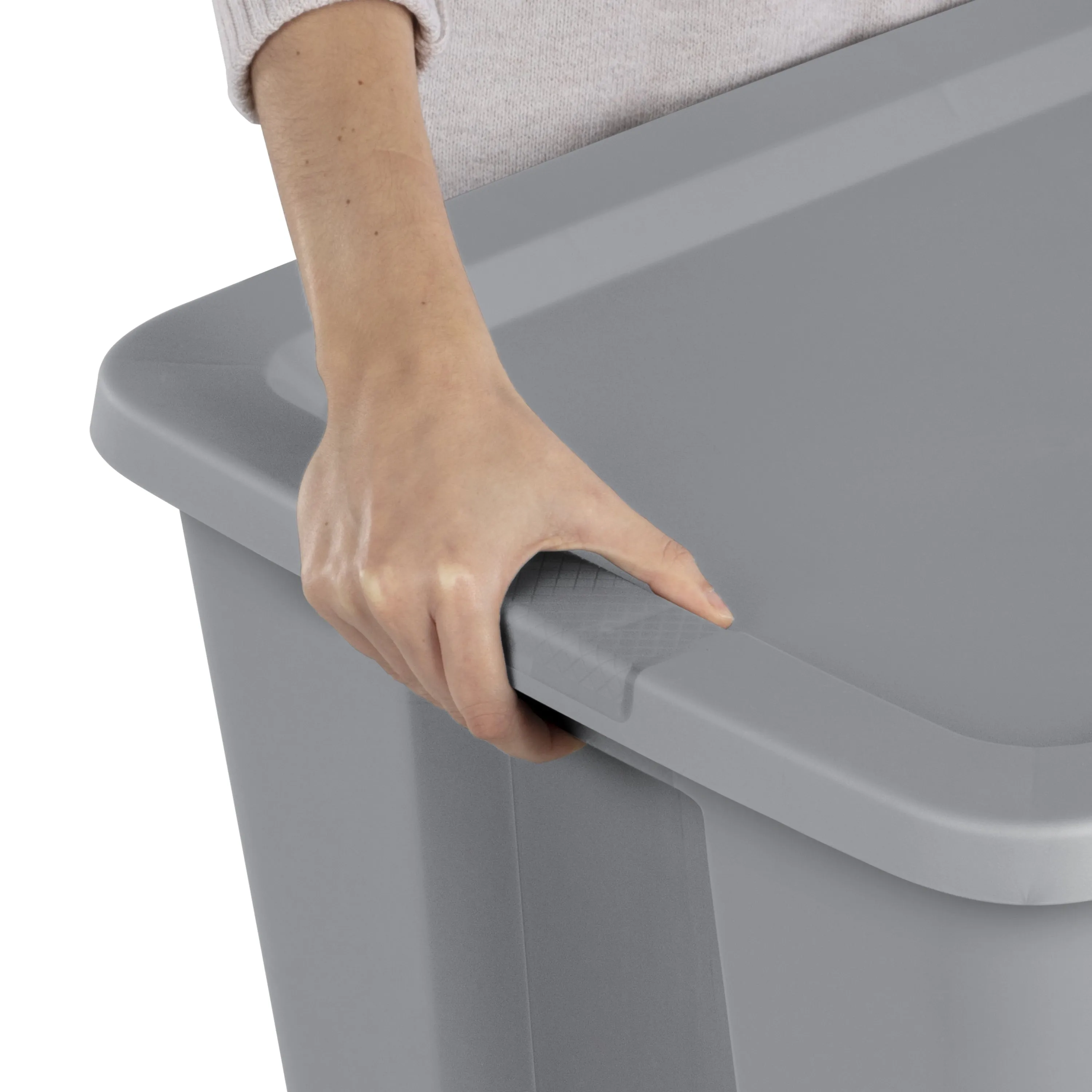 30 Gallon Tote Box Plastic, Gray, Free Delivery