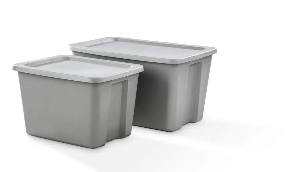 30 Gallon Tote Box Plastic, Gray, Free Delivery