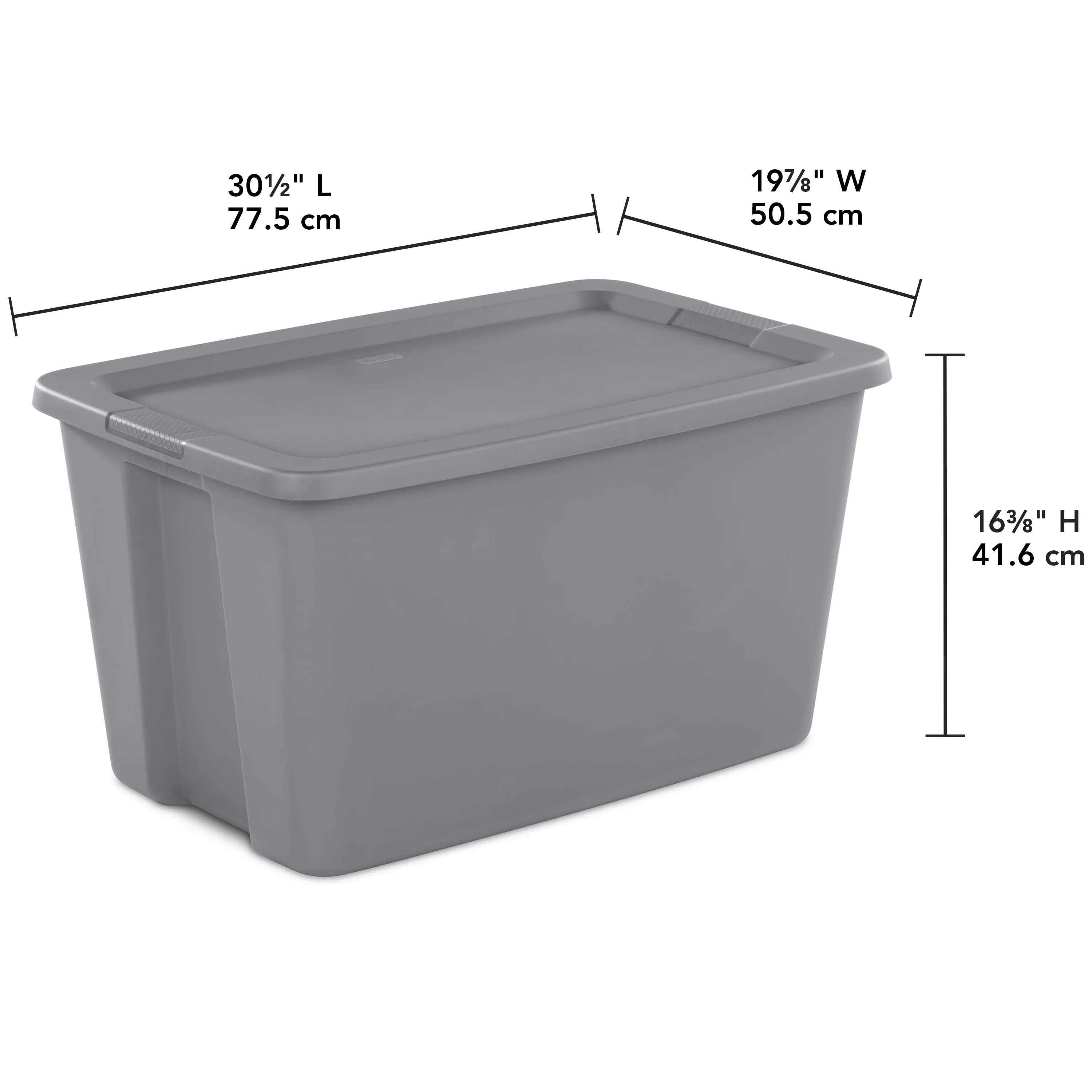 30 Gallon Tote Box Plastic, Gray, Free Delivery