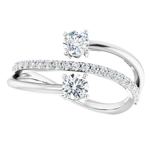 3/4 CTW Two-Gemstone Bypass Lab-Grown Diamond Ring