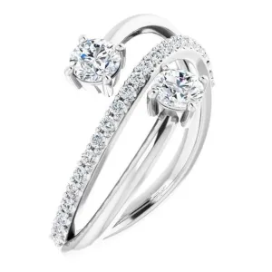 3/4 CTW Two-Gemstone Bypass Lab-Grown Diamond Ring