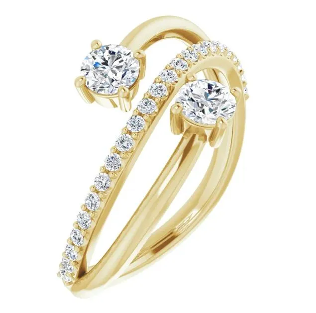 3/4 CTW Two-Gemstone Bypass Lab-Grown Diamond Ring