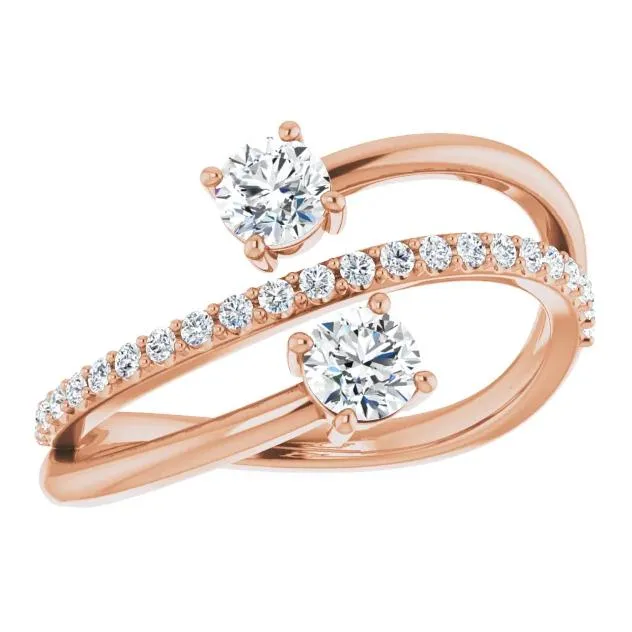 3/4 CTW Two-Gemstone Bypass Lab-Grown Diamond Ring
