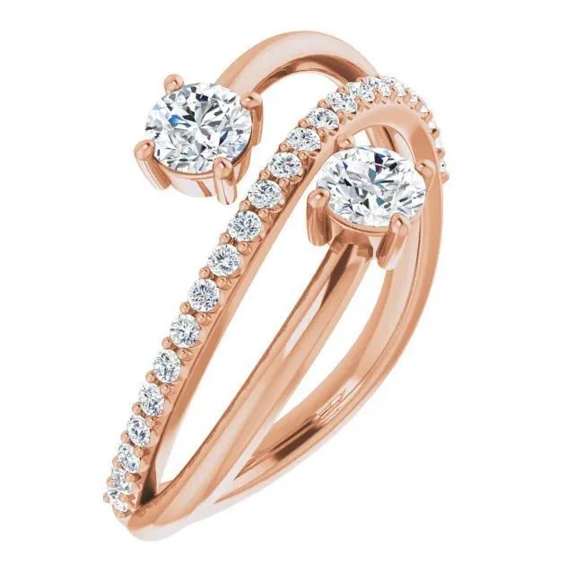 3/4 CTW Two-Gemstone Bypass Lab-Grown Diamond Ring