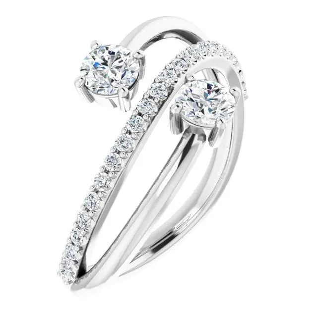 3/4 CTW Two-Gemstone Bypass Lab-Grown Diamond Ring