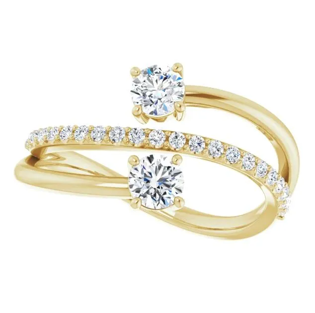 3/4 CTW Two-Gemstone Bypass Lab-Grown Diamond Ring