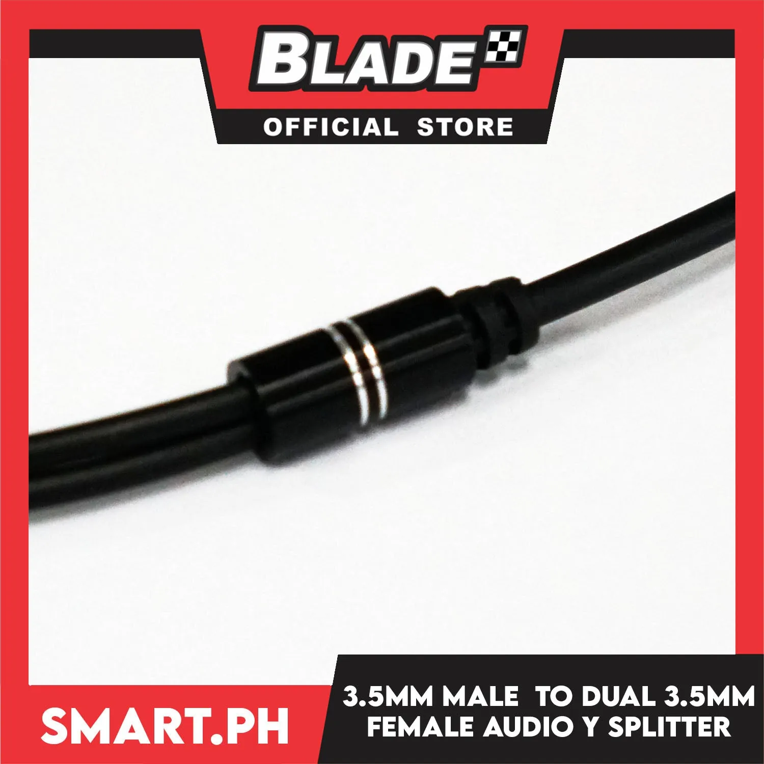 3.5mm Stereo Audio Y Splitter Male to Female Dual Headphone Jack Extender 13cm (Black) for iPhone, Samsung, Tablet, Laptop