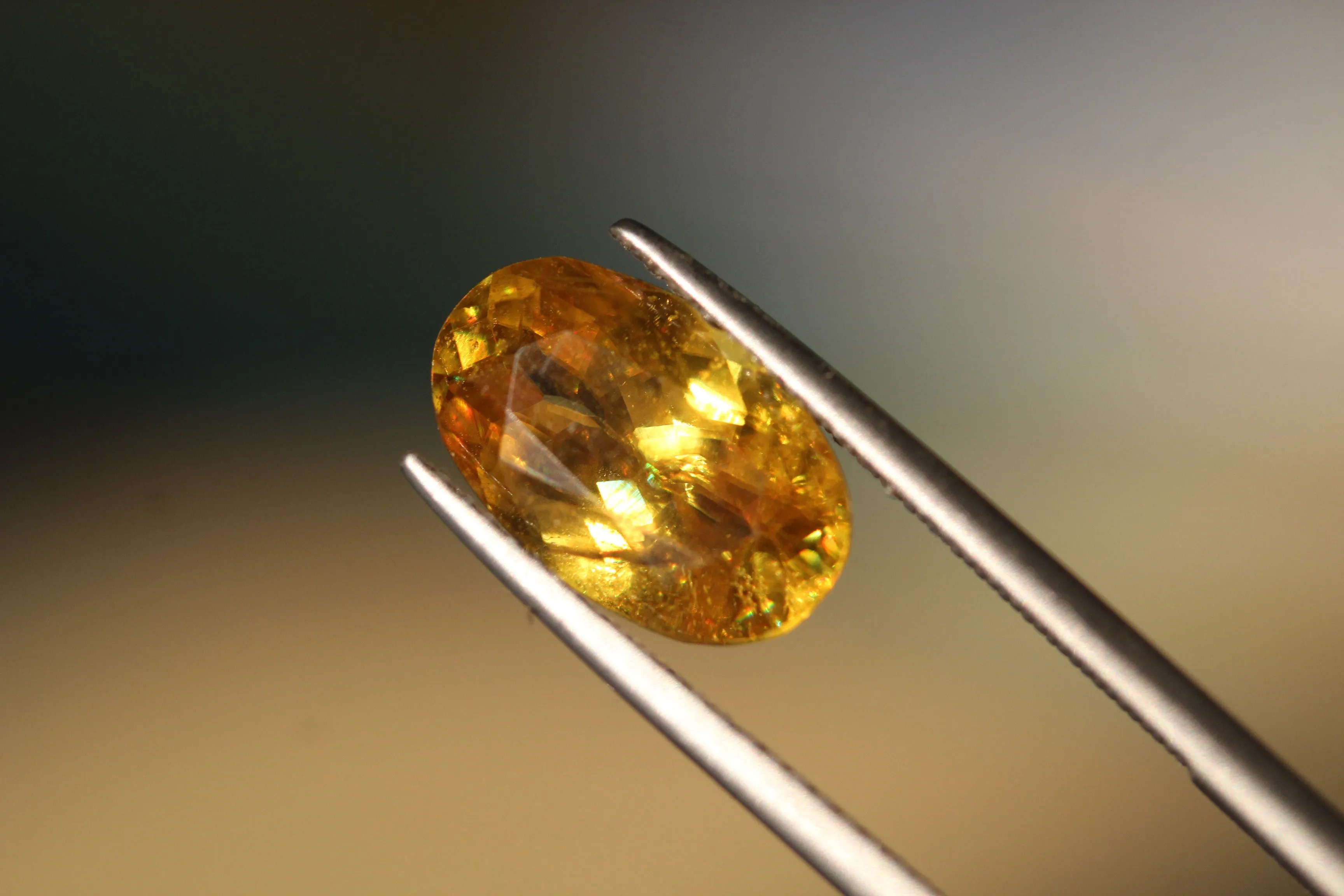 3.7 carats Oval Shape Natural Yellow Sphene / Titanite