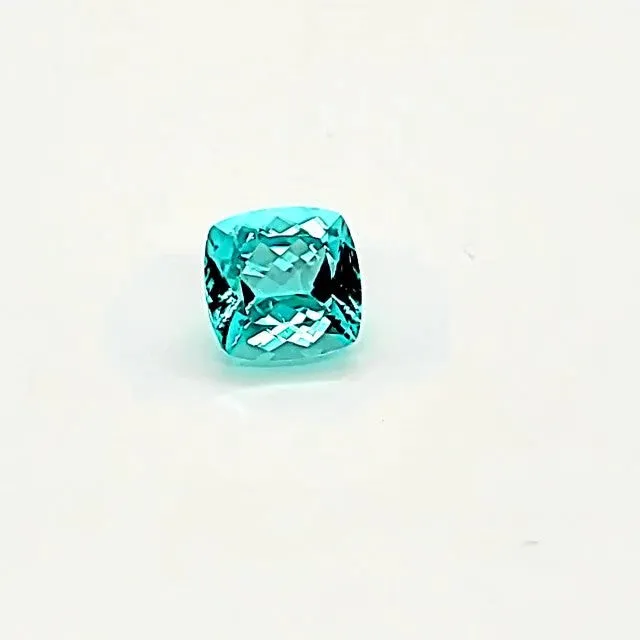3.78ct Paraiba Tourmaline Neon Color Cushion Cut