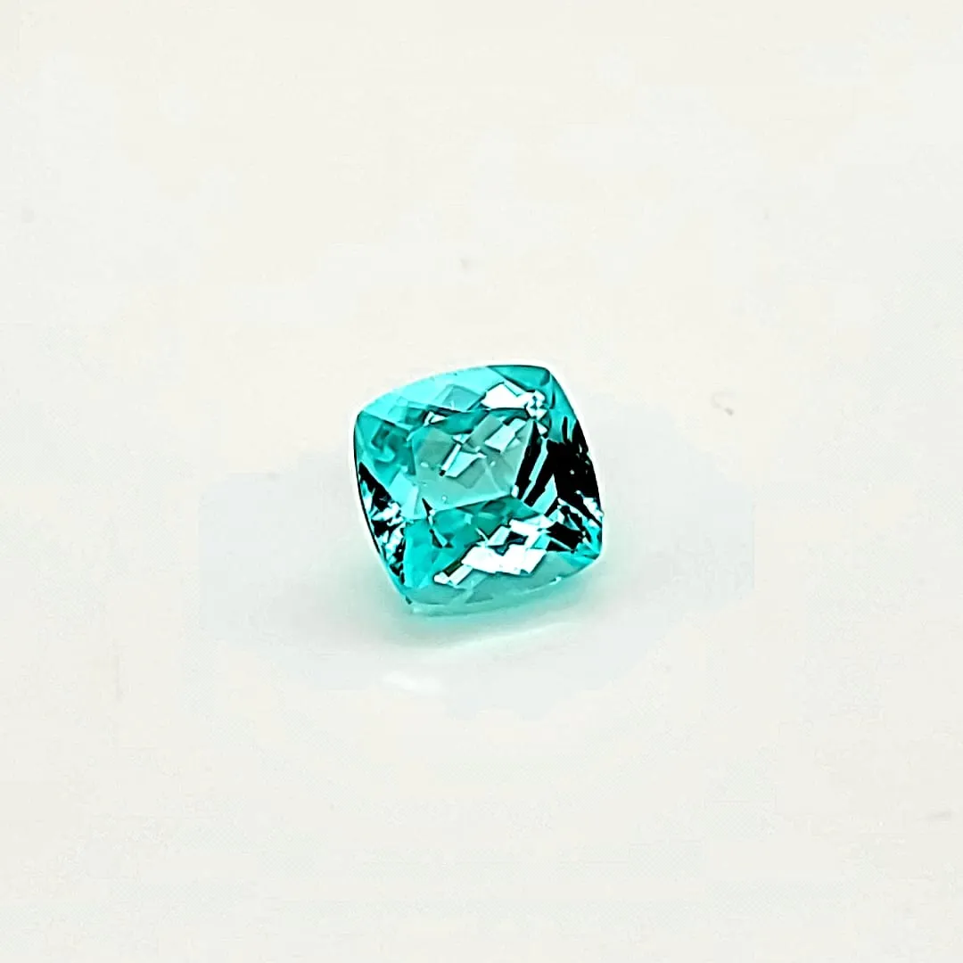 3.78ct Paraiba Tourmaline Neon Color Cushion Cut