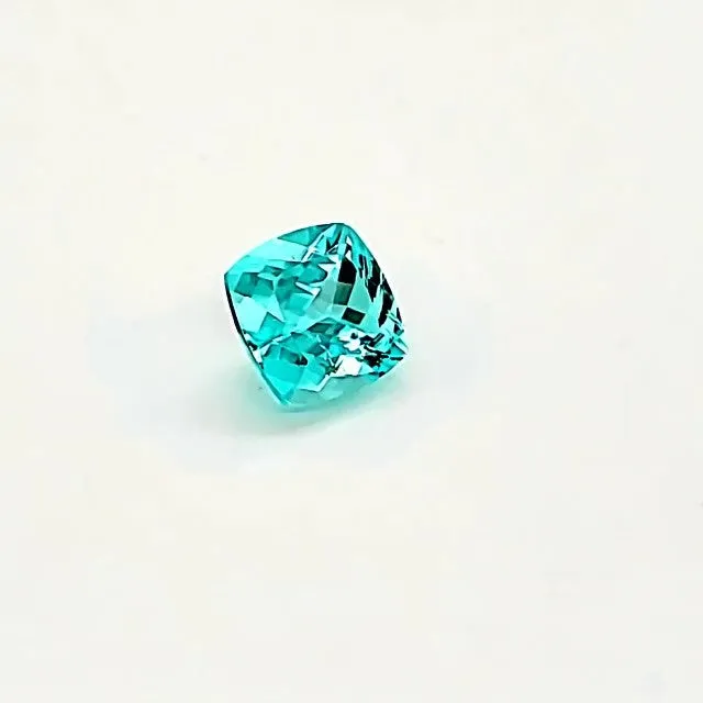 3.78ct Paraiba Tourmaline Neon Color Cushion Cut