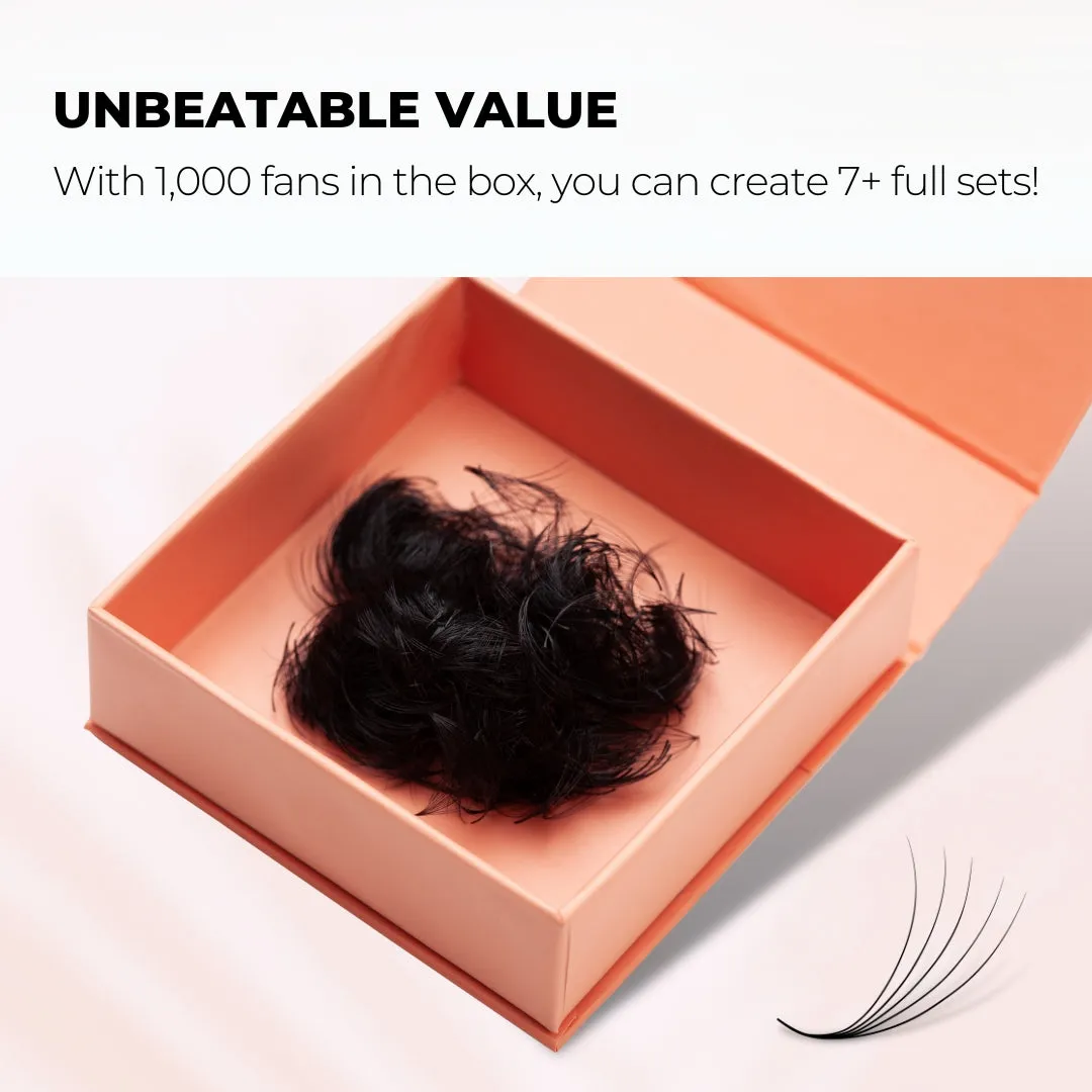3D Loose Promade Fans - 1000 Premade Volume Lashes