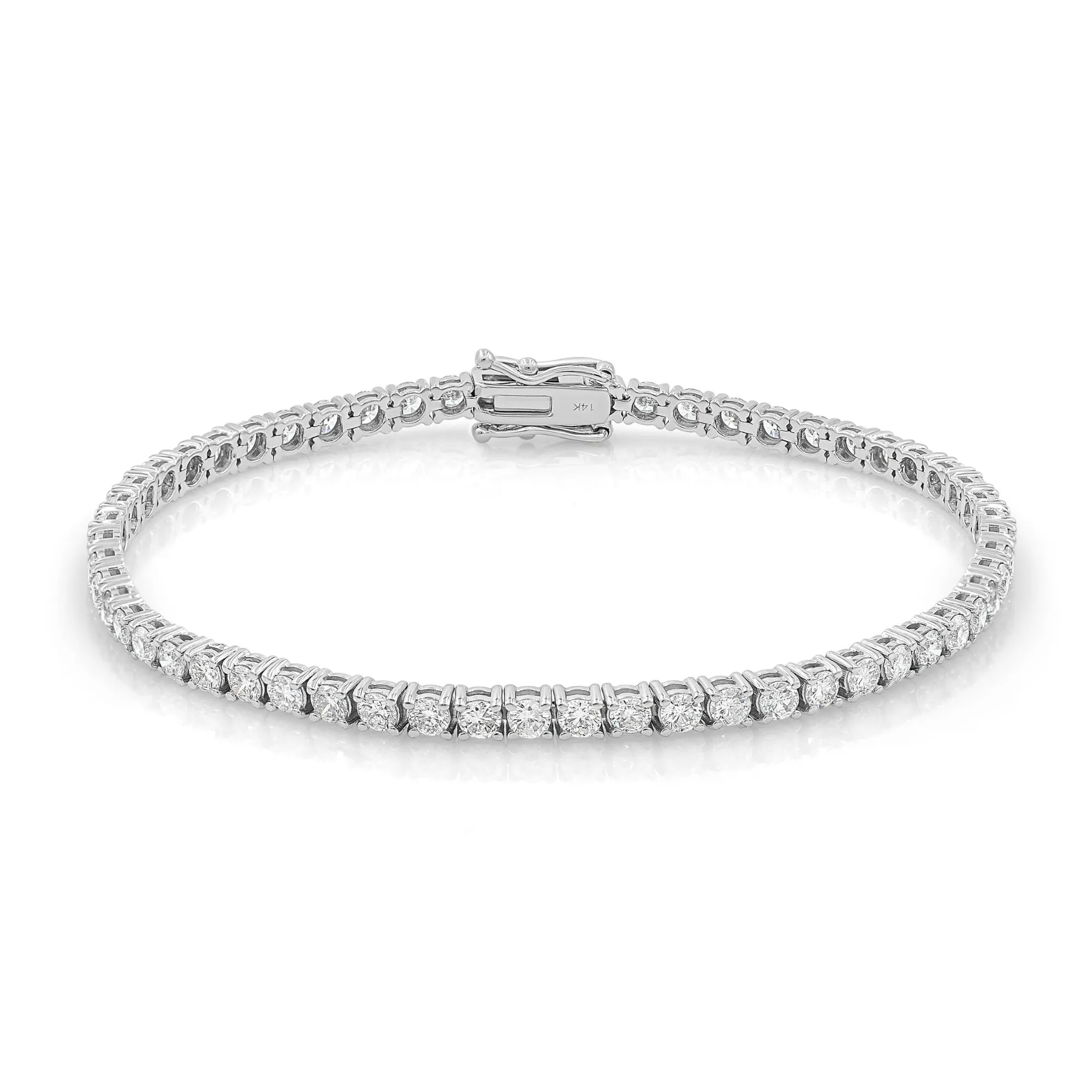 4 Pointer White Gold Diamond Tennis Bracelet
