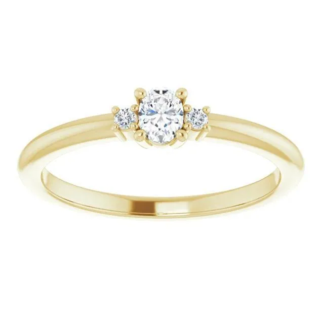 4x3mm Oval Lab-Grown Diamond Accent Ring