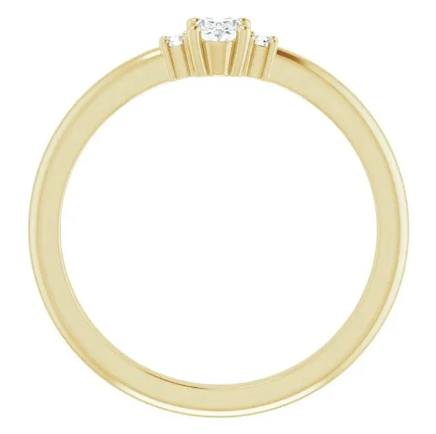 4x3mm Oval Lab-Grown Diamond Accent Ring