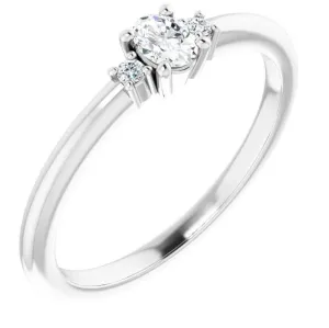 4x3mm Oval Lab-Grown Diamond Accent Ring