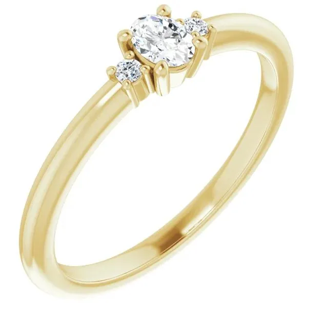 4x3mm Oval Lab-Grown Diamond Accent Ring