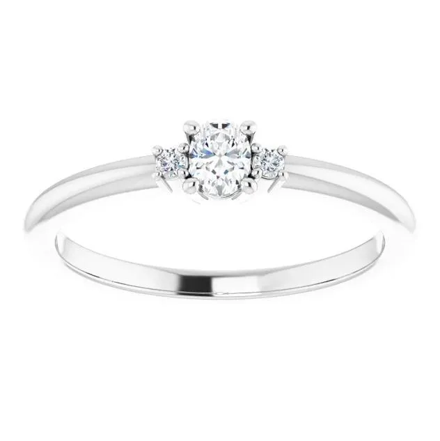 4x3mm Oval Lab-Grown Diamond Accent Ring