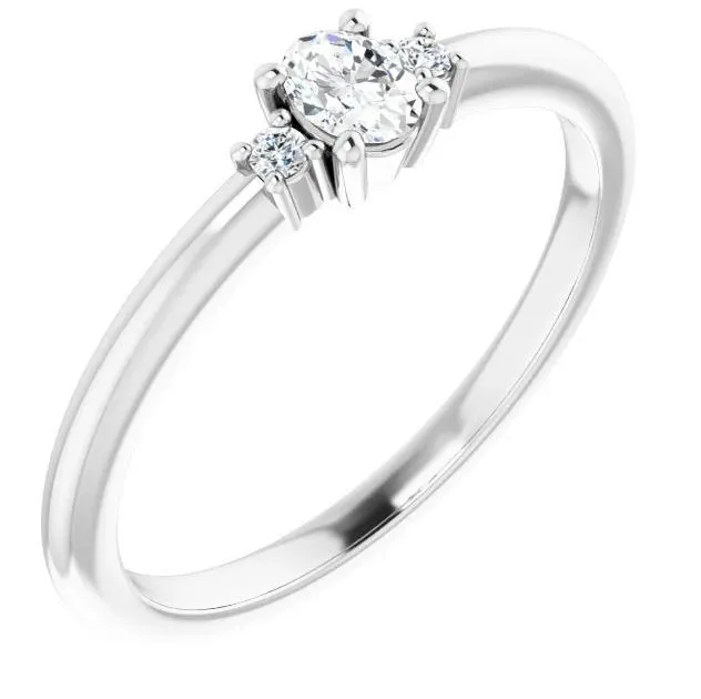 4x3mm Oval Lab-Grown Diamond Accent Ring