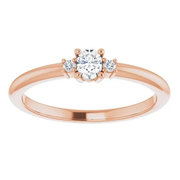 4x3mm Oval Lab-Grown Diamond Accent Ring
