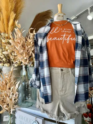 50% Off - Change Is Beautiful Fall Graphic Tee