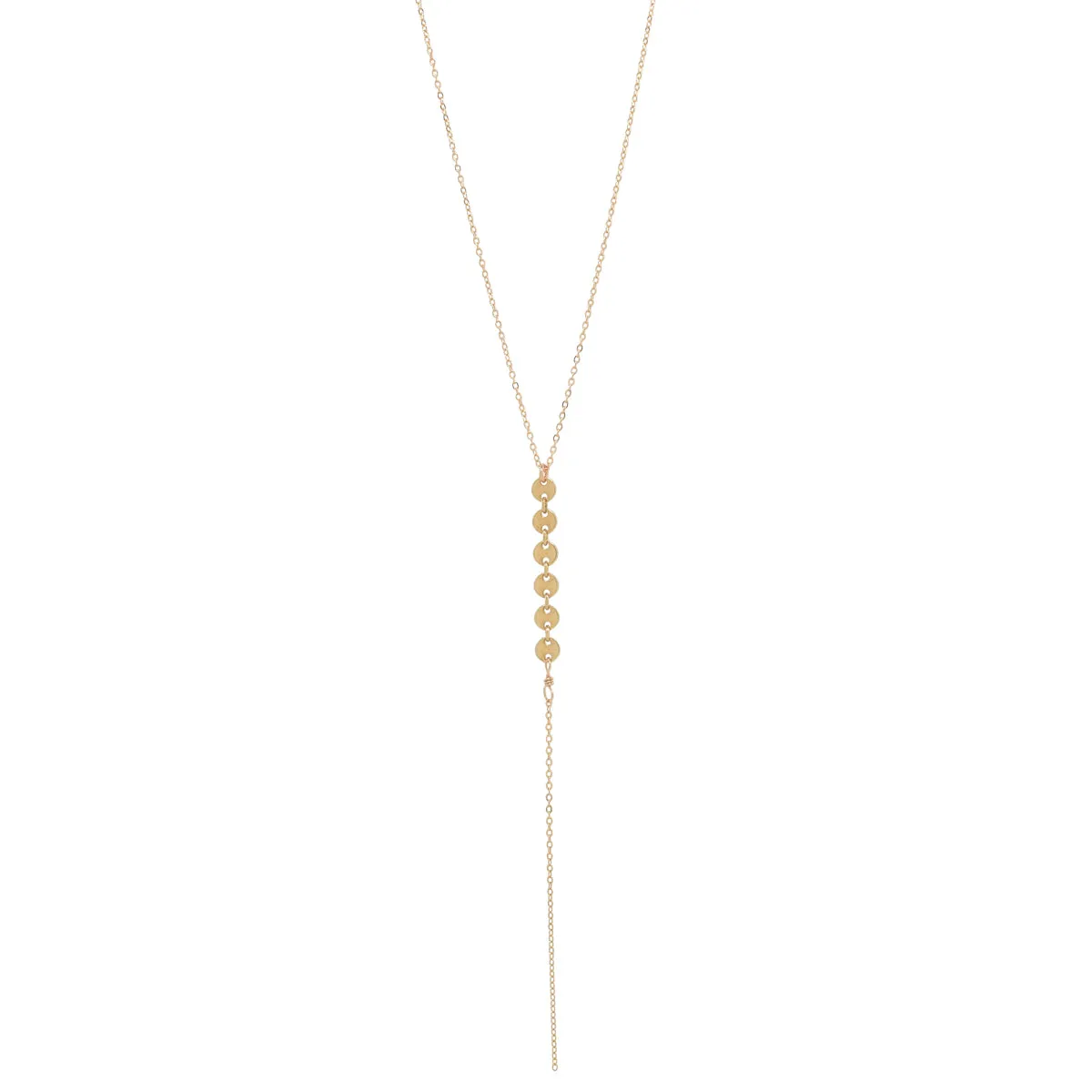 6 Tiny Multi-Disc Y-Drop Necklace