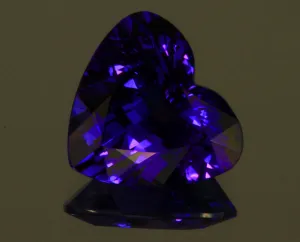 6.57 Carat Heart Tanzanite with Violet Blue Exceptoional Plus Color
