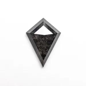 .90 Carat Black Speckled Rose Cut Kite Diamond