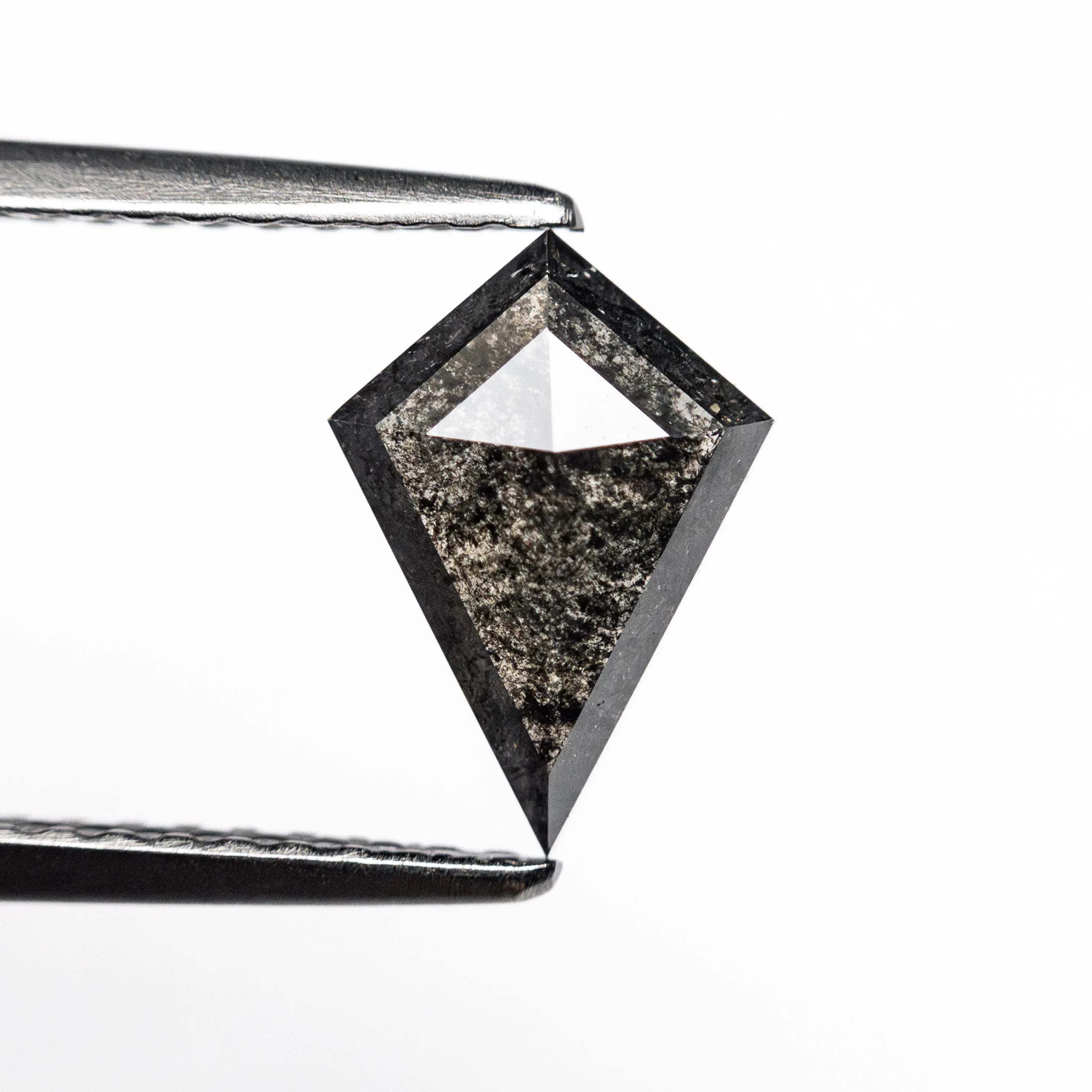 .90 Carat Black Speckled Rose Cut Kite Diamond