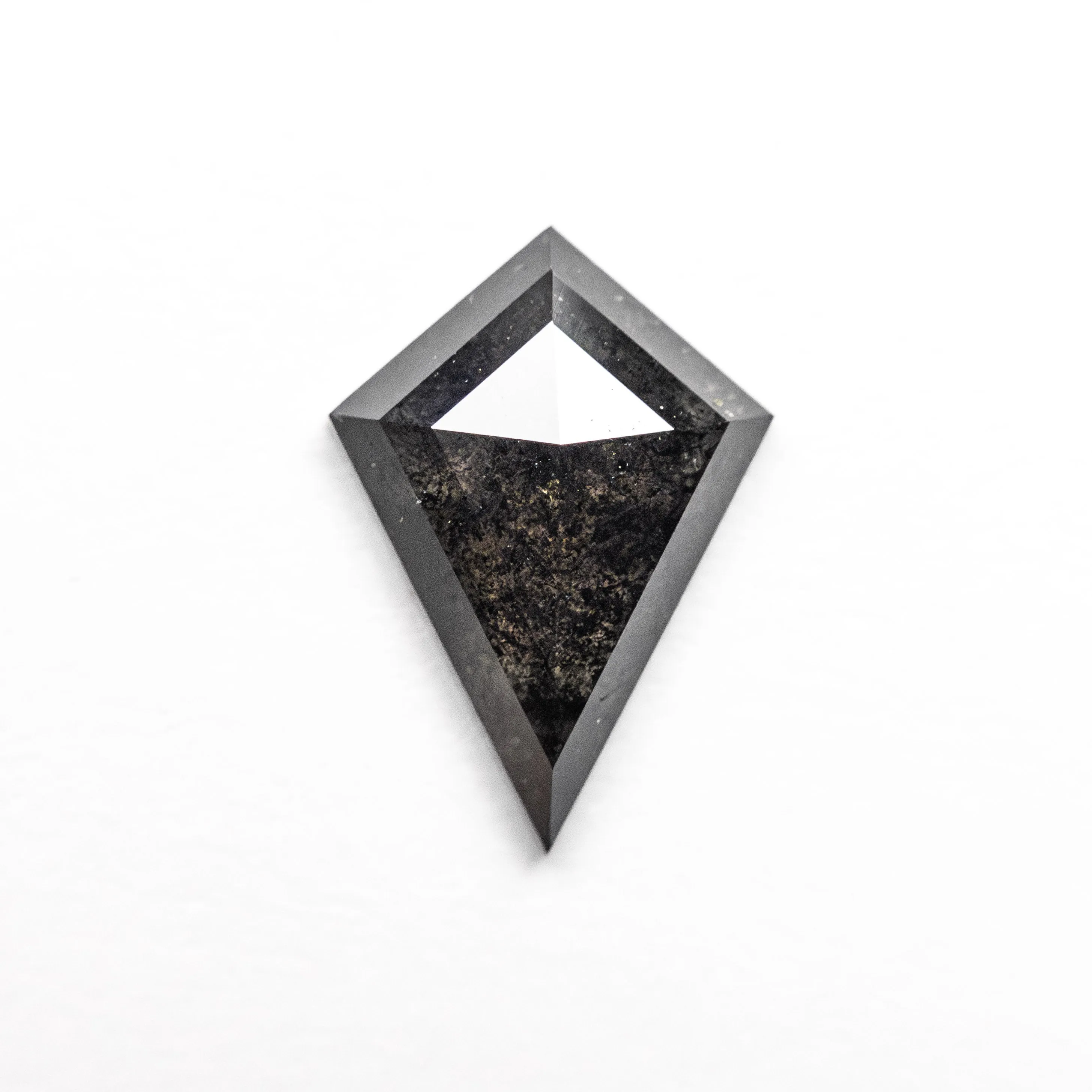 .90 Carat Black Speckled Rose Cut Kite Diamond