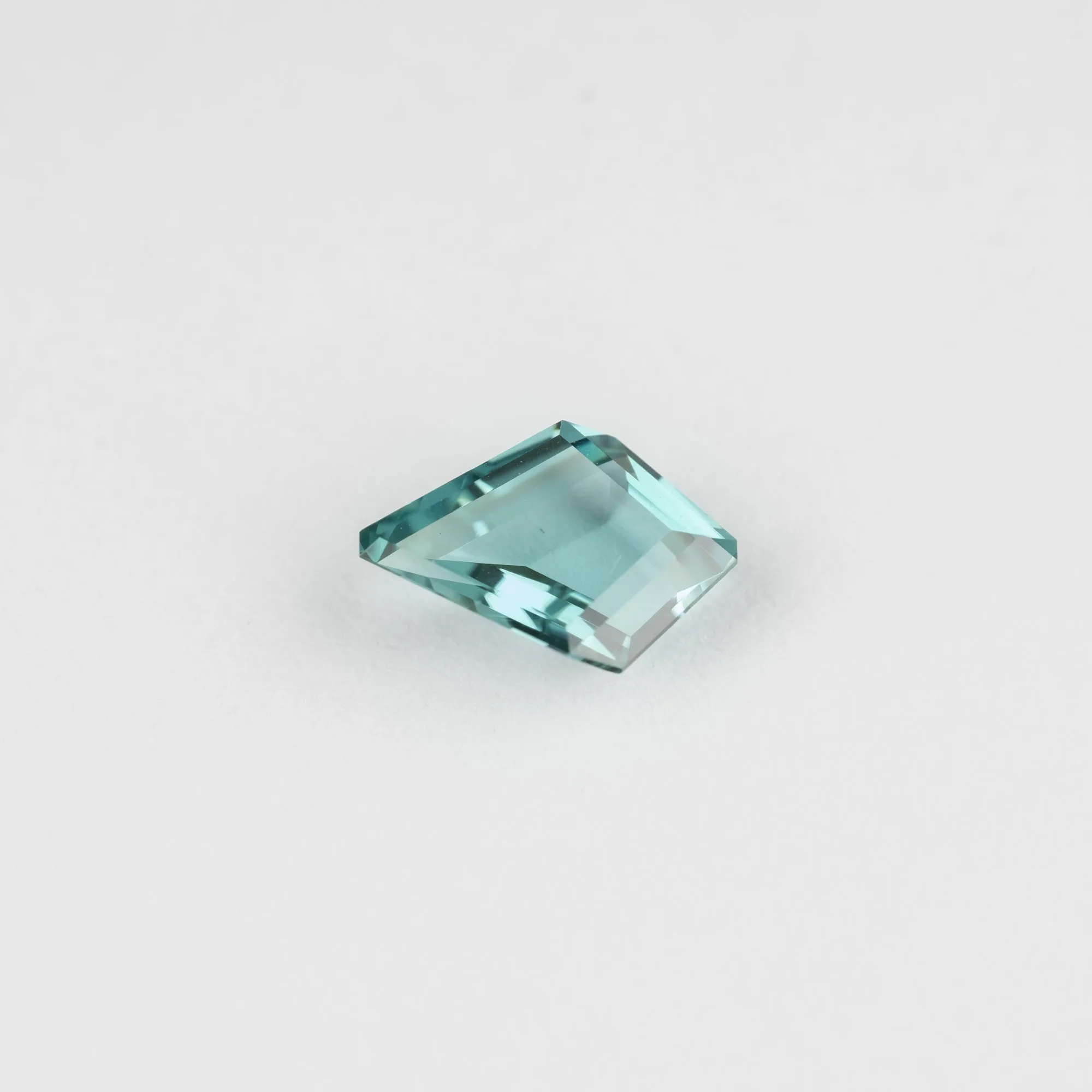 .91 Carat Light Blue Teal Double Cut Kite Tourmaline