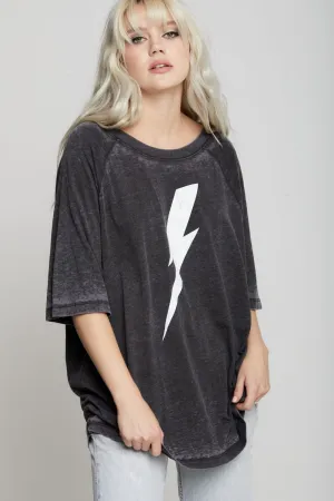 ACDC BOLT RAGLAN BURN OUT TEE